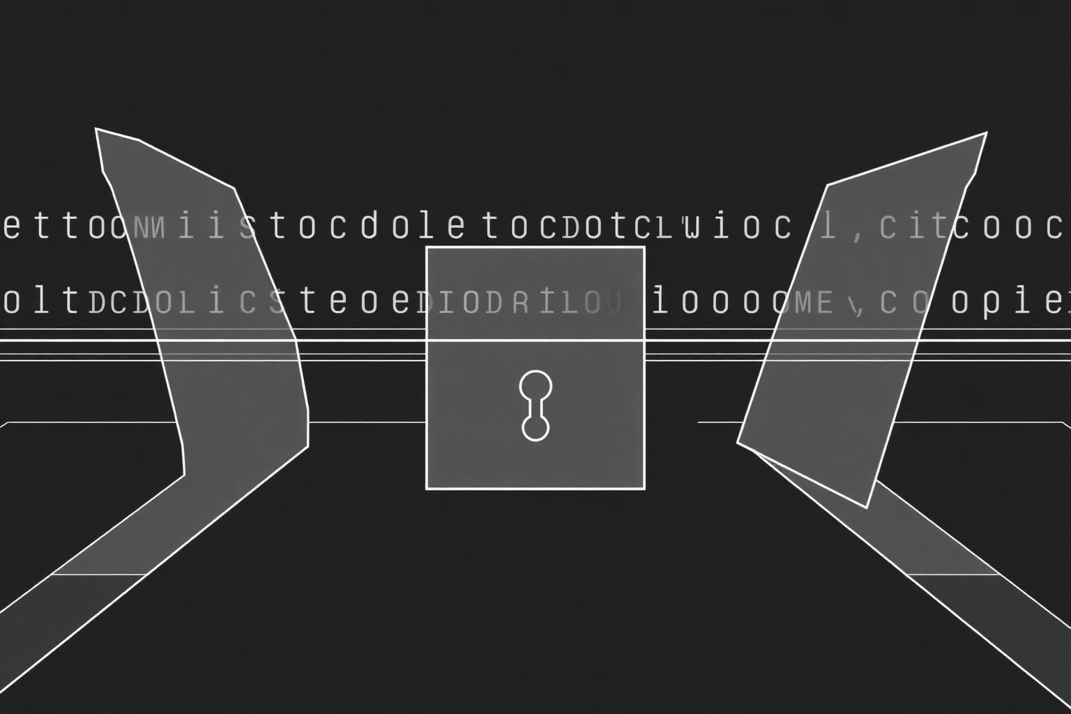 Illustrazione editoriale di codice protetto da un lucchetto